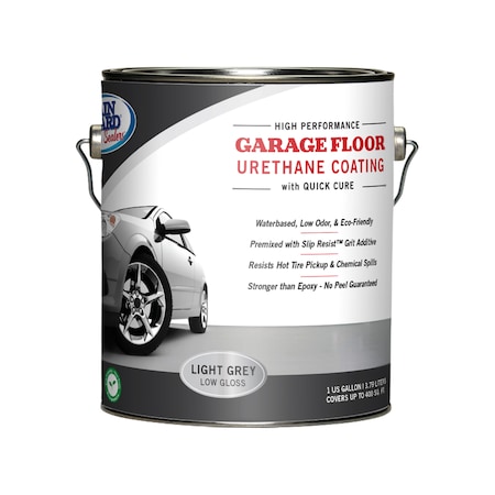 Rainguard Brands 1 Gal. Kit Garage Floor Urethane Coating + Anti-Slip, Satin, Dark Grey SP-1502